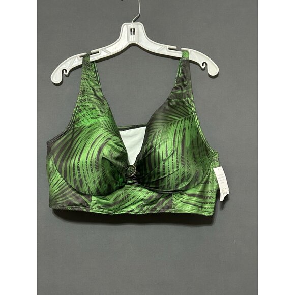 Cacique Breezy Palm 2pc Swim Set Bikini Top 44DD Skirted Bikini Bottom 22 - Picture 4 of 16